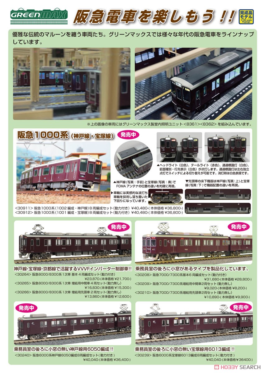 Hankyu Series 7000/7300 Additional Two Top Car Set (without Motor) (Add-On 2-Car Set) (Pre-colored Completed) (Model Train) Other picture1