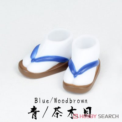 Tabi & Zori (Japanese sandals) for 11cm Body (Blue/Woodbrown) (Fashion Doll) Item picture1