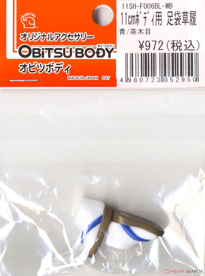 Tabi & Zori (Japanese sandals) for 11cm Body (Blue/Woodbrown) (Fashion Doll) Package1