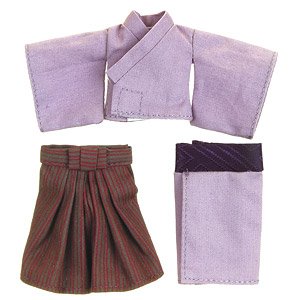 11cmボディ用　袴・着物上下セット (紫) (ドール)