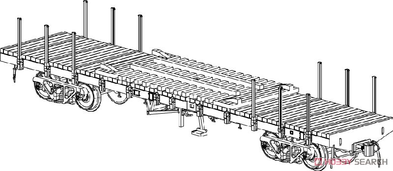 16番(HO) 国鉄 チキ7000 特大貨物積載台付 (2両セット) (塗装済み完成品) (鉄道模型) その他の画像1