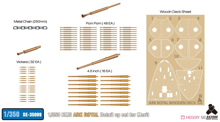 Detail Up Set for HMS Ark Royal (for Merit) (Plastic model) Item picture4