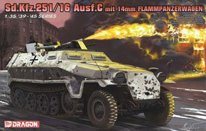 WWII German Sd.Kfz.251/16 Ausf.C mit 14mm Flamm Panzer Wagen (Plastic model)
