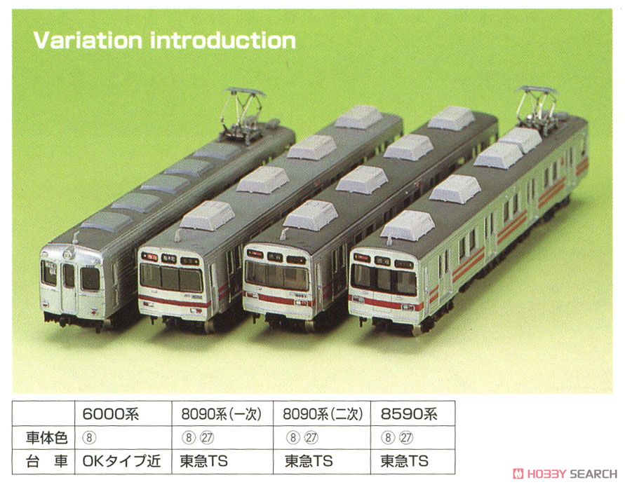東急 8090(8590)系 5輛編成セット (基本・5両・組み立てキット) (鉄道模型) その他の画像1