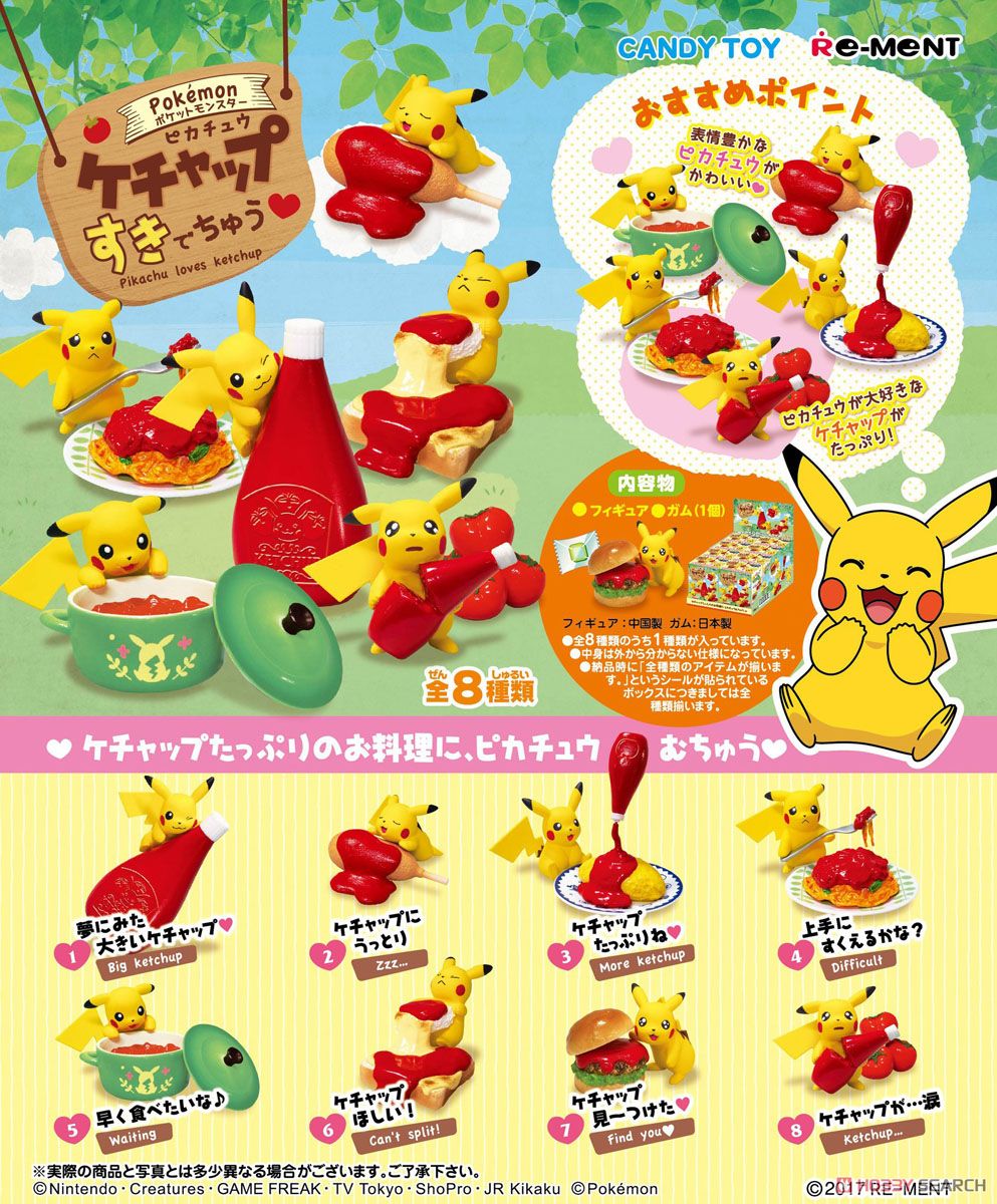 Pokemon Pikachu Likes Ketchup (Set of 8) (Shokugan) Item picture1