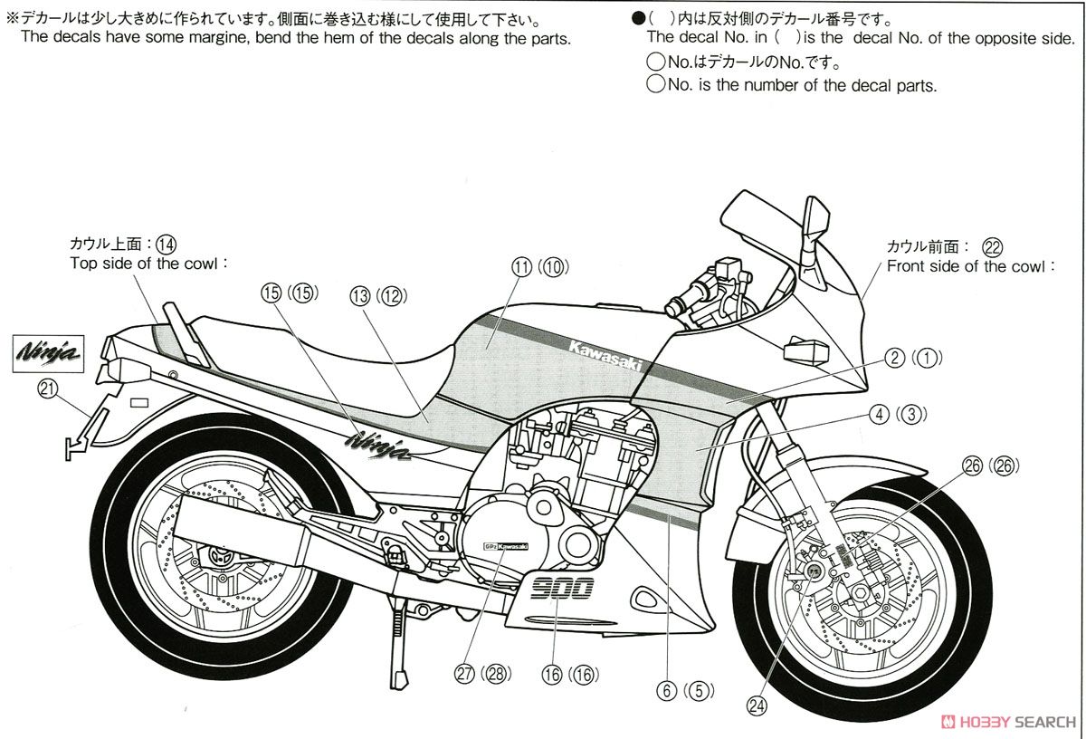 カワサキ GPZ900R ニンジャ A2型 (プラモデル) 塗装2