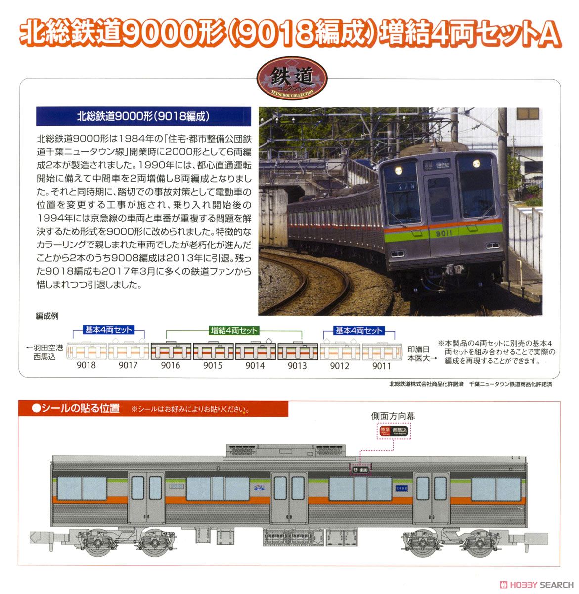 鉄道コレクション 北総鉄道 9000形 (9018編成) 増結4両セットA (増結・4両セット) (鉄道模型) 解説1