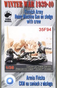 Winter War 1939 - 40`s Finland Army Heavy Machine Guns and Bamboo & Crew Figures (Set of 3) (Plastic model)