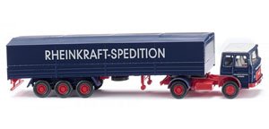 (HO) MAN フラットベット トレーラートラック `Rheinkraft-Spedition` (鉄道模型)