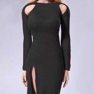 1/6 Bare Shoulder Evening Dress Set Black (Fashion Doll)