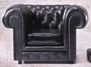 POP Toys 1/6 Figure Sheen Series British Single Sofa Black (Fashion Doll)