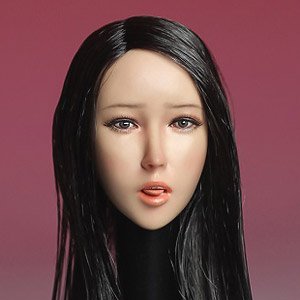 Super Duck 1/6 Female Head (Black Straight Hair) (Fashion Doll)