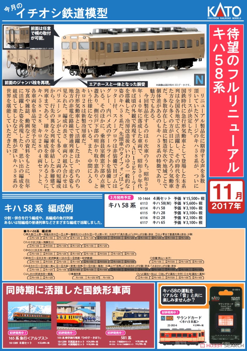 UNITRACK サウンドカード ＜キハ58系＞ [サウンドボックス用音源カード] (鉄道模型) 解説1