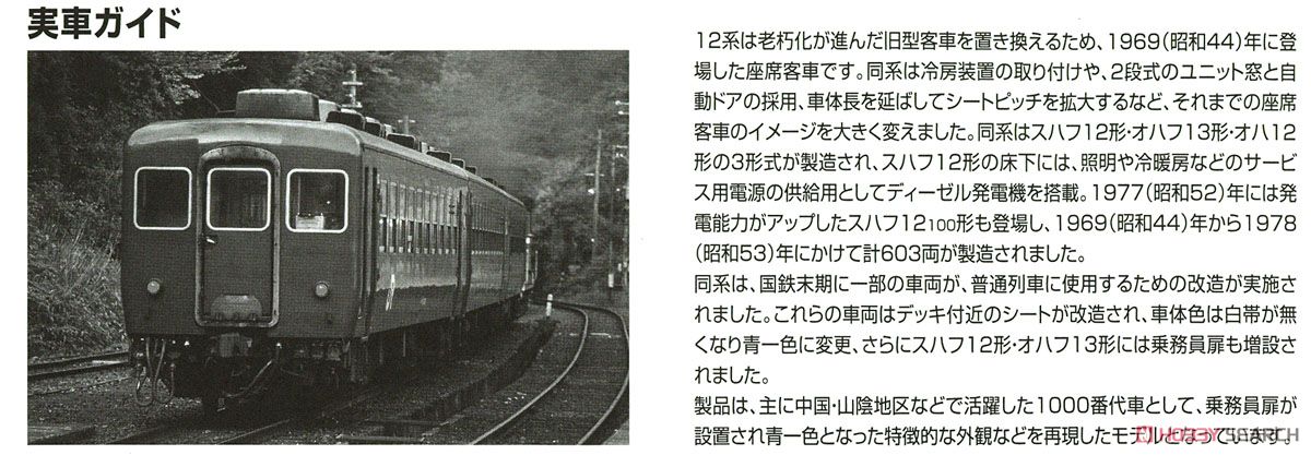 国鉄 12-1000系 客車セット (4両セット) (鉄道模型) 解説2 モーダル