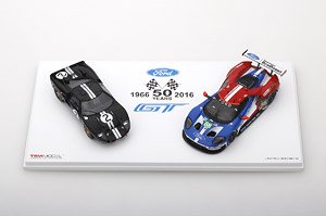 Ford GT Le Mans 50th Anniversary Set Ford GT40 1965 #2 / Ford GT 2016 #68 (Diecast Car)