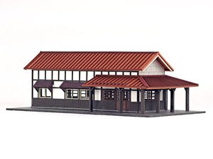 1/150 Scale Paper Model Kit Station Series 09 : Regional Station Building/Shinanokawada Station (Unassembled Kit) (Model Train)