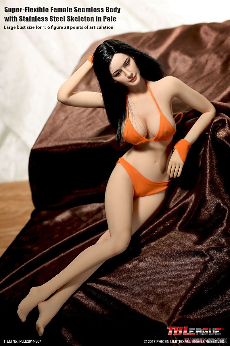 Female Super Flexible Seamless Pale Large Bust with Head 1/6 Action Figure PLLB2014-S07 (Fashion Doll) Item picture1