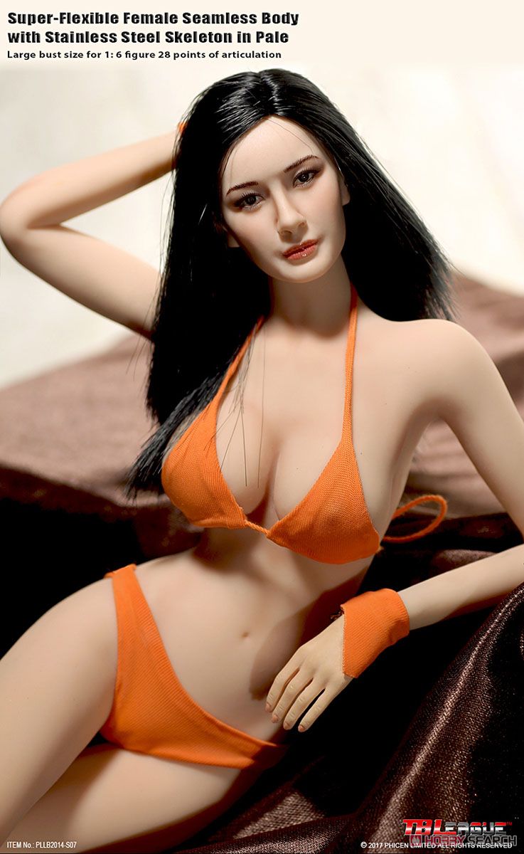 Female Super Flexible Seamless Pale Large Bust with Head 1/6 Action Figure PLLB2014-S07 (Fashion Doll) Item picture2
