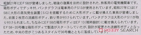 EF58-35・7つ窓・青・お召予備 (鉄道模型) 解説1