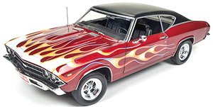 1969 Chevy Chevelle SS396 (Hot Rod Magazine) Maroon/Fire Pattern (Diecast Car)