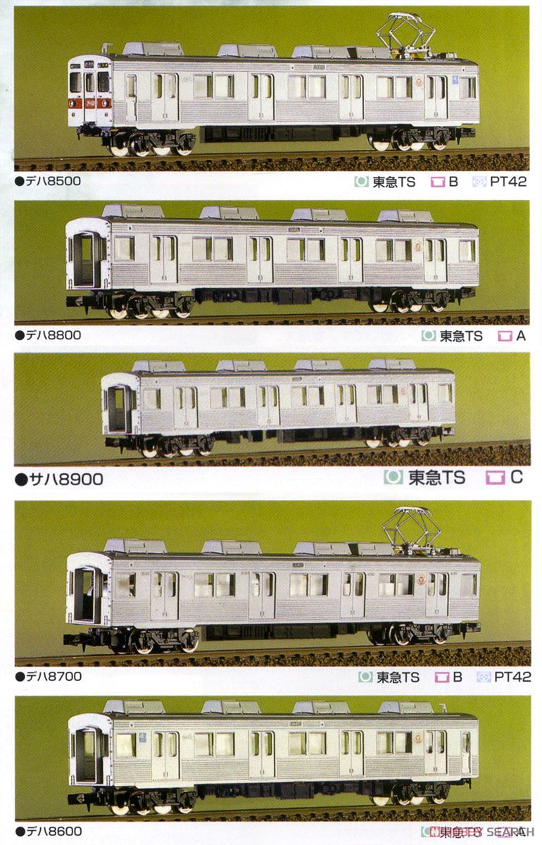 東急 8500系 5輛編成セット (基本・5両セット) (組み立てキット) (鉄道模型) 商品画像1