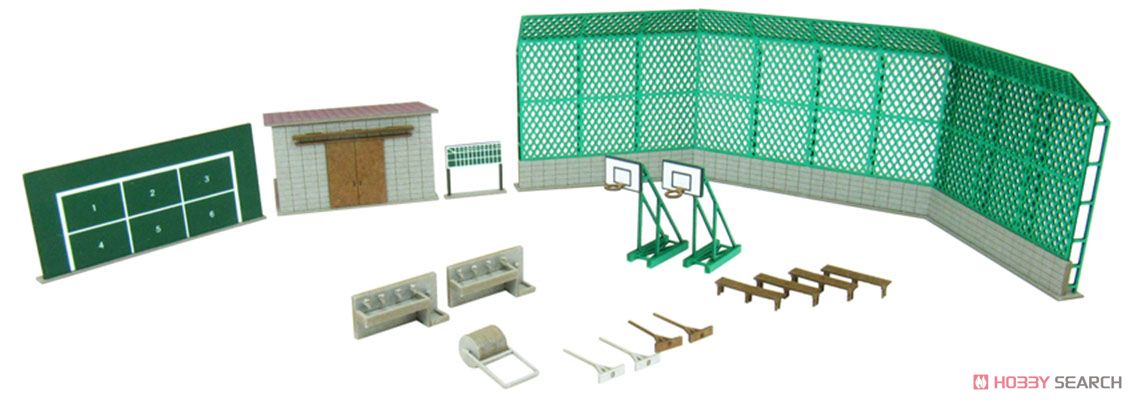[みにちゅあーと] なつかしのジオラマシリーズ 校庭設備 (組み立てキット) (鉄道模型) 商品画像1