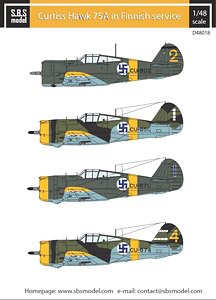 カーチスホーク75A 「フィンランド空軍」 (4機分国籍マーク付) (デカール)