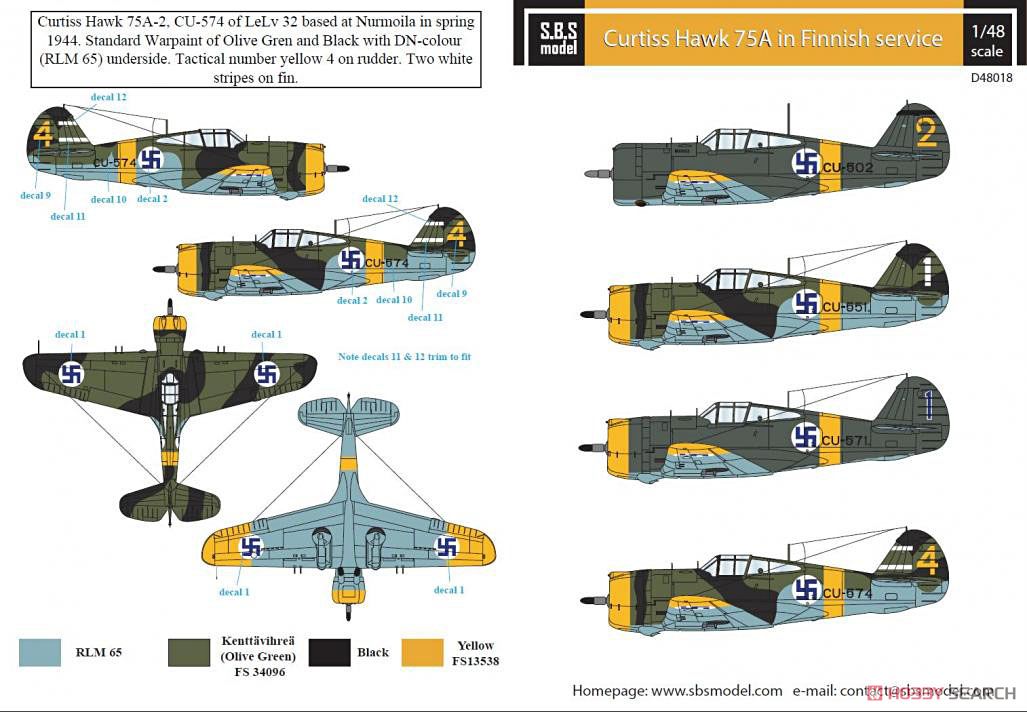 Curtiss Hawk 75A in Finnish Service (Decal) Item picture1