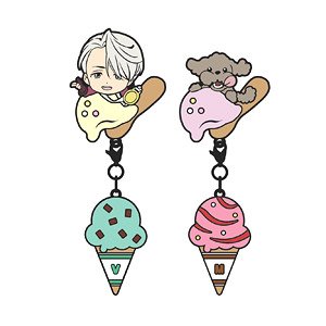 Yuri on Ice Toys Works Collection 2.5 Sisters Pins Charm Set Victor Nikiforov & Makkachin (Anime Toy)
