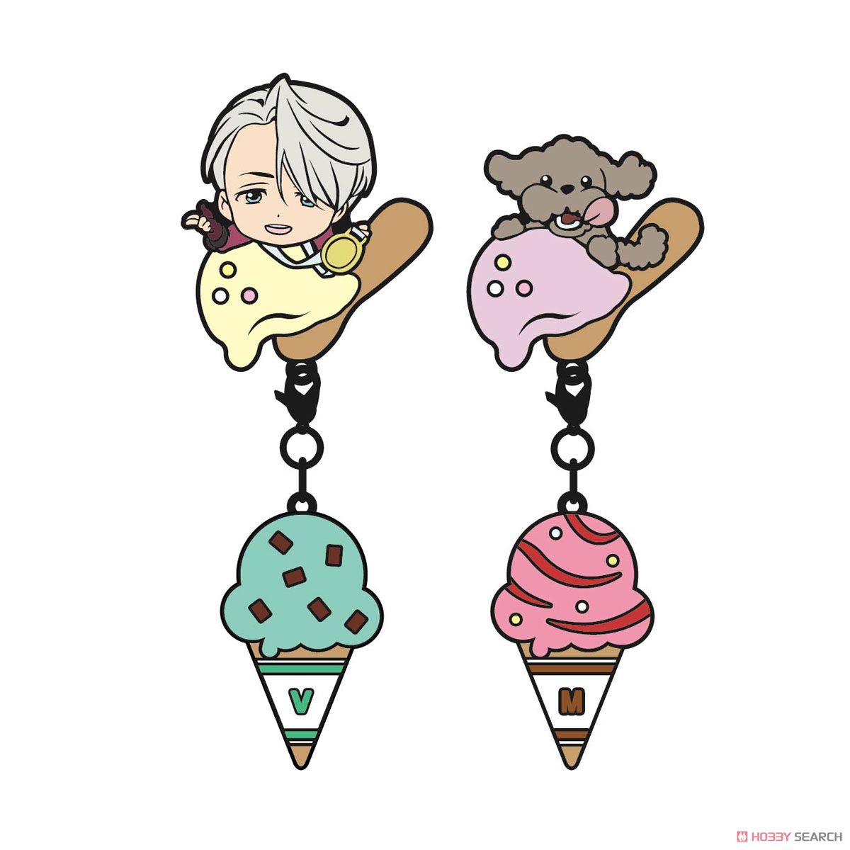 Yuri on Ice Toys Works Collection 2.5 Sisters Pins Charm Set Victor Nikiforov & Makkachin (Anime Toy) Item picture1