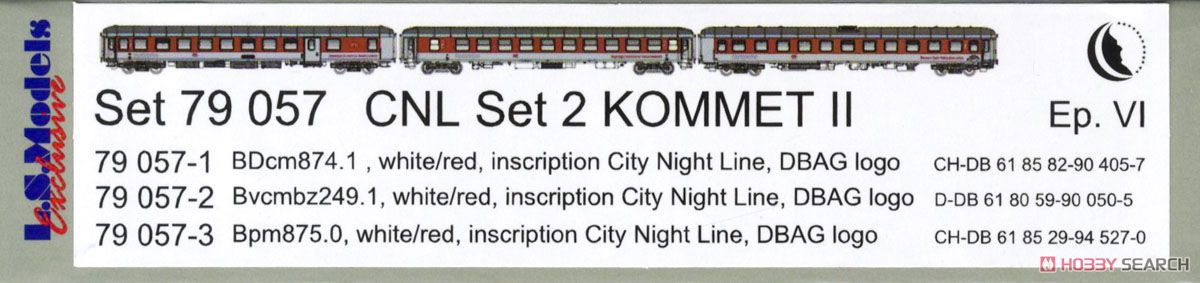 City Night Line Set 2 Kommet II Ep.VI Three-Car Set B (3-Car Set) (Model Train) Package2