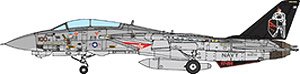 F-14A アメリカ海軍 VF-154 ブラックナイツ キティホーク 1998年 (完成品飛行機)