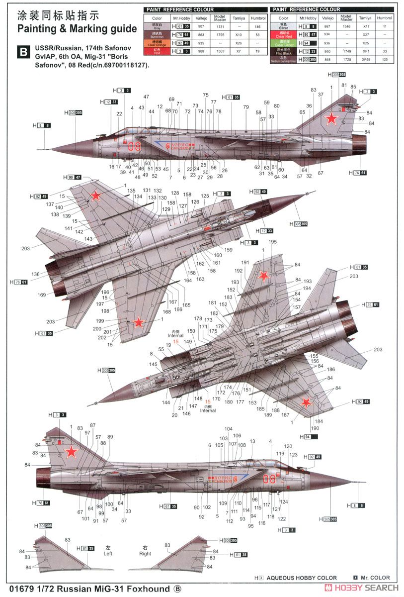 MiG-31 フォックスハウンド (プラモデル) 塗装2