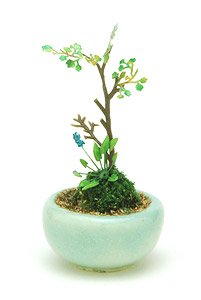 THE BONSAI 1/12 丸鉢寄せ植え【水色】 (ドール)