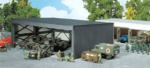 (HO) Building Set Vehicle Shelter (Gebaudebausatz Fahrzeugunterstand) (Unassembled Kit) (Model Train)