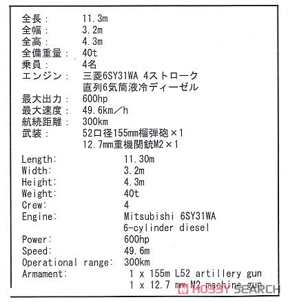 陸上自衛隊 99式自走155mmりゅう弾砲 カモフラージュネット付き (プラモデル) 解説2