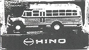 日野 BH10型 ボンネットバス プルバック ブルー (ミニカー)