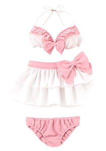 AZO2 Frill Bikini Set (White x Pink) (Fashion Doll)