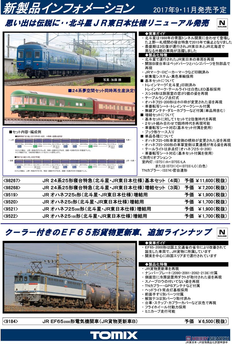 JR客車 オハネフ25-0形 (北斗星・JR東日本仕様) [増結用] (鉄道模型) 解説1