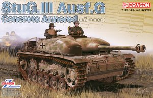 WWII. German Concrete Armored StuG.III Ausf.G w/Zimmerit (Plastic model)
