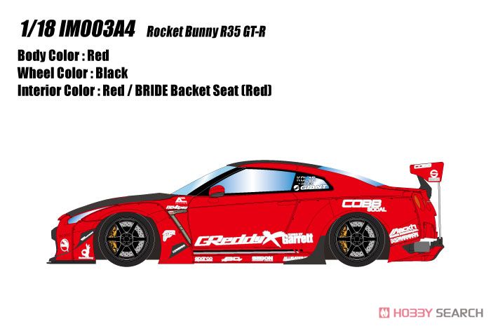Rocket Bunny R35 GT-R Red (Carbon Hood) (Diecast Car) Other picture2