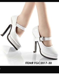 フラーティガール シューズコレクション/ フィメール プラットフォームパンプス ホワイト 1/6 セット FGC2017-30 (ドール)