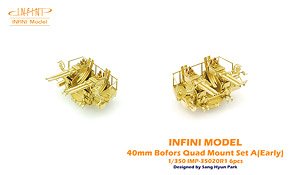 USN Bofors 40mm Quad Mount Set A (Early) 6pcs (Plastic model)