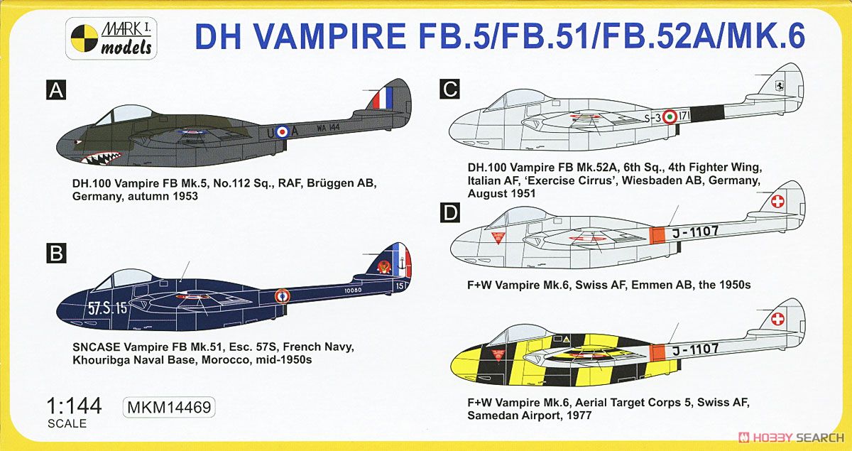DH Vampire FB.5/FB.51/FB.52A/Mk.6 [in Europe & North Africa] (Plastic model) Color1