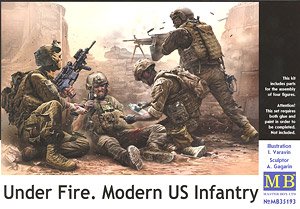 米・現用兵士4体・中東-銃撃戦 (プラモデル)