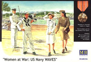 米・海軍女子補助員2体+海軍兵士2体＆ペット(猿＆オウム) (プラモデル)