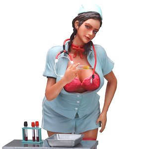 Pinup Girl Beth Cosplay Nurse Ver. Brown Hair (PVC Figure)