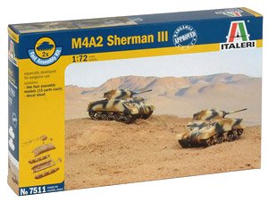 M4A2 Sherman III Fast Assembly (2 pieces) (Plastic model)