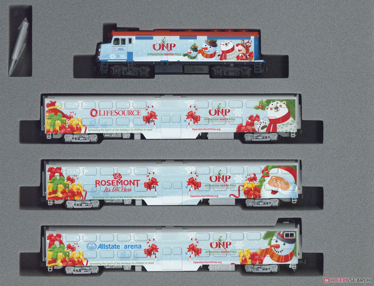 2016 Operation North Pole Christmas Train (F40PH機関車/ギャラリー・バイレベル客車 ONP クリスマストレイン 2016) (基本・4両セット) 商品画像1
