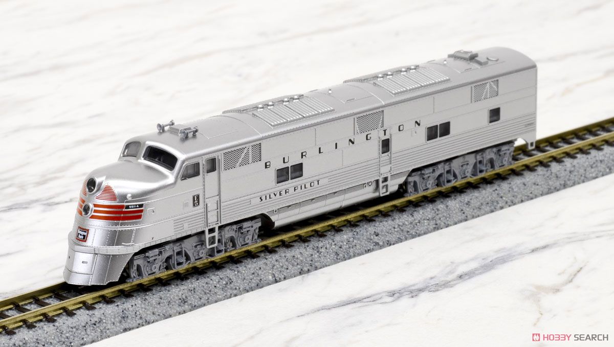 EMD E5A CB&Q with Red Nose Stripes #9911A Silver Pilot (Model Train) Item picture2